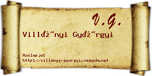 Villányi Györgyi névjegykártya